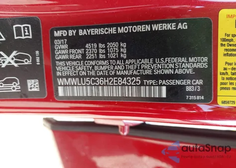 2017 Mini Clubman Cooper S из США, поврежденный, VIN WMWLU5C36H2E84325